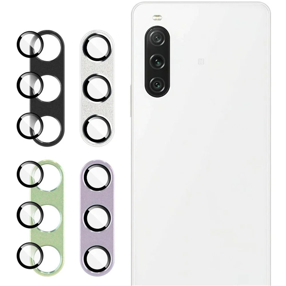 IMAK For Sony Xperia 10 V Camera Lens Protector Metal+Tempered Glass Lens Film Enhanced Impact Protection - Black - 7