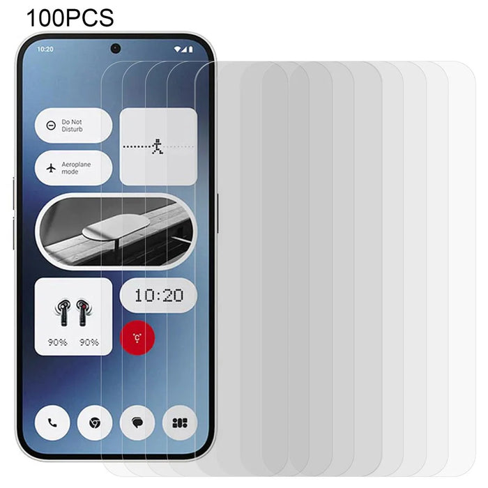 100Pcs For Nothing Phone (2a) Plus / Phone (2a) Screen Protector Ultra-Clear Tempered Glass Guard Film (No Package, with Wipes Set, Dust-absorber, Guide Sticker) - 1