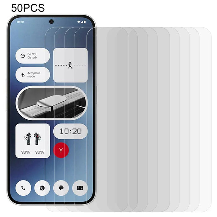 50Pcs Phone Screen Protector for Nothing Phone (2a) Plus / Phone (2a) Super Clear Tempered Glass Film (No Package, with Wipes Set, Dust-absorber, Guide Sticker) - 1
