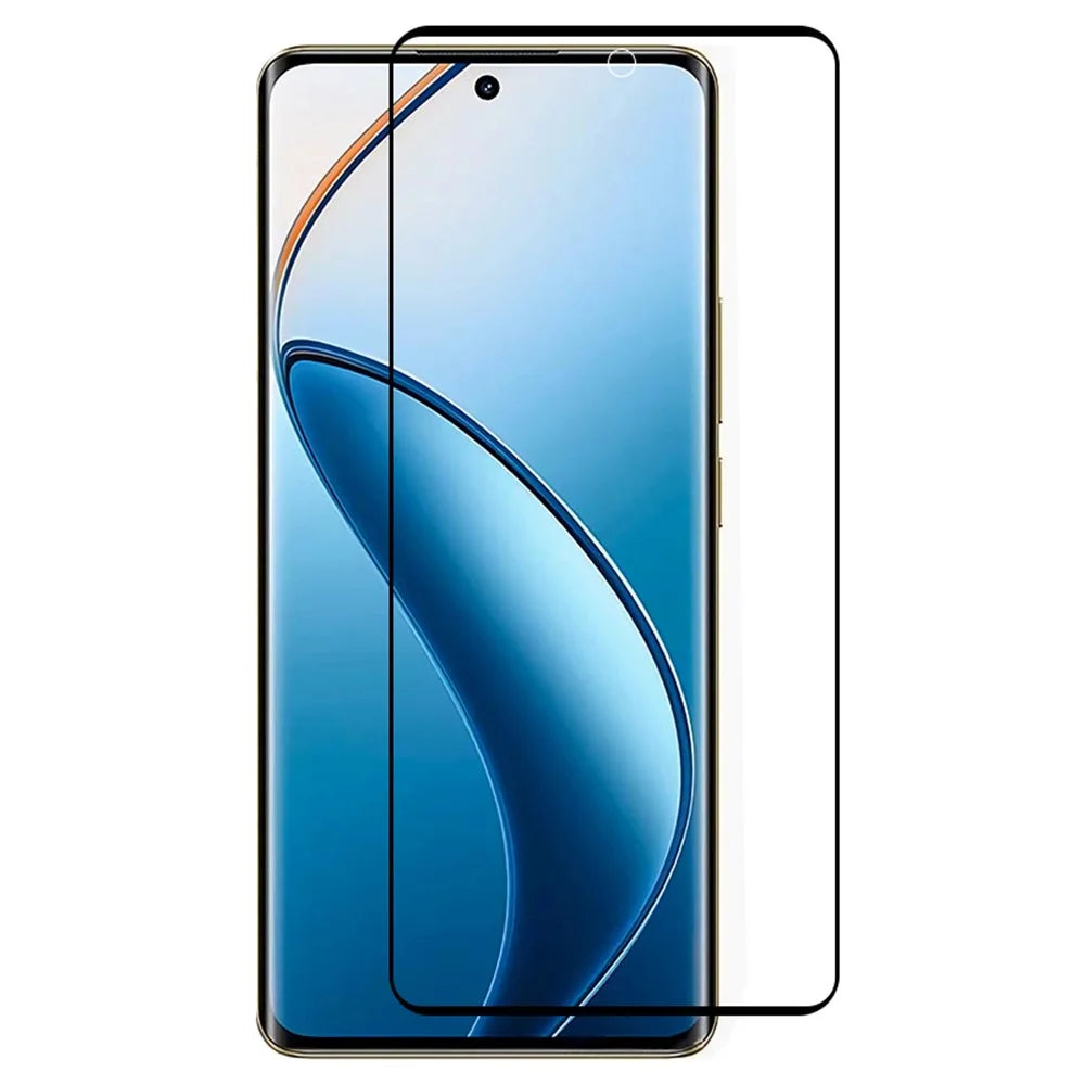 For Realme 12 Pro 5G / 12 Pro+ 5G Screen Protector Silk Printing Side Glue Curved High Aluminum-silicon Glass Film - 1