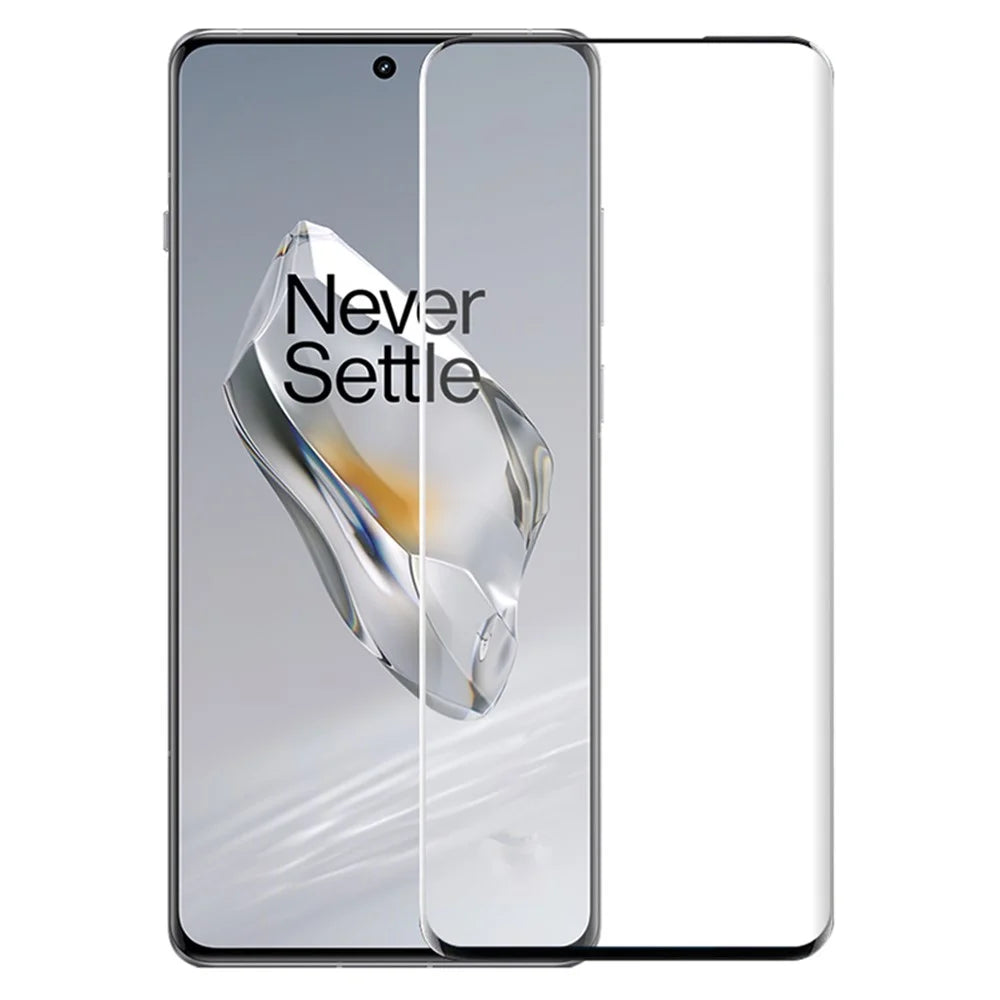 NORTHJO A+ For OnePlus 12 5G Film Side Glue Tempered Glass 3D Curved Screen Protector - Black - 1