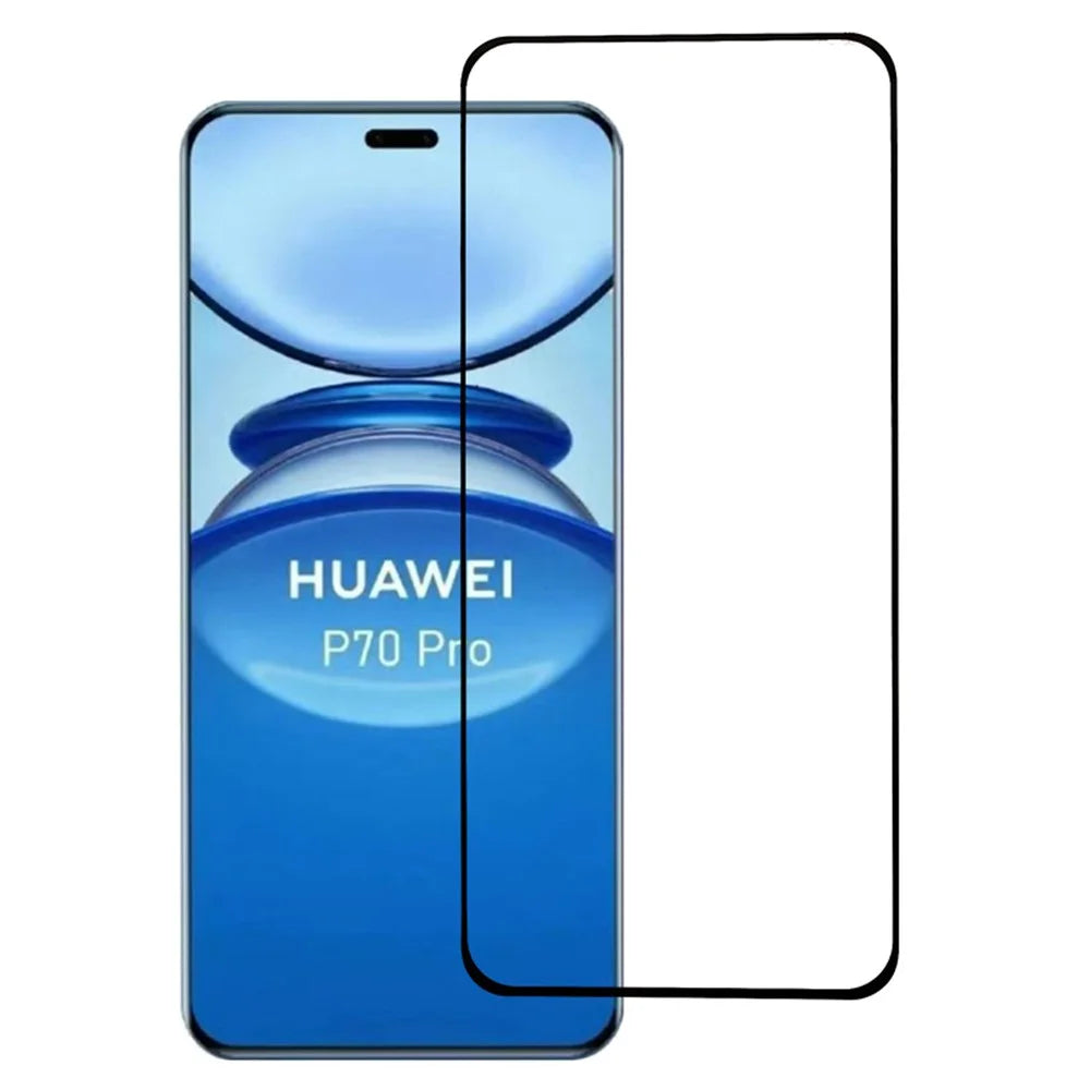 For Huawei Pura 70 Pro / Pura 70 Pro+ Clear Tempered Glass Screen Protector Black Edge Silk Printing Screen Film, Fingerprint Unlock - 1