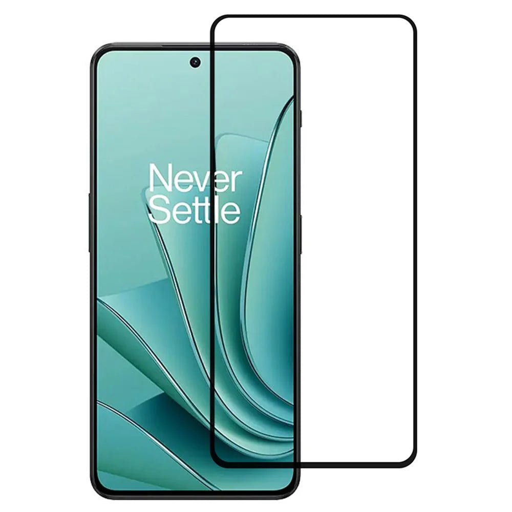 For OnePlus Nord 4 / Ace 2V / Ace 3V 5G / Nord 3 5G / Nord CE4 5G Tempered Glass Electroplating Anti-Fingerprint Silk Printing Full Glue Screen Protec - 1
