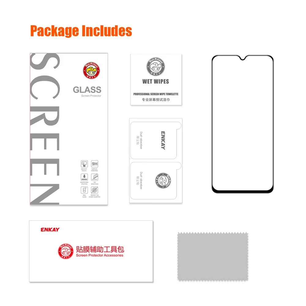 ENKAY HAT PRINCE for ZTE Blade A52 Screen Protector Silk Printing Full Glue Film Complete Covering - 7