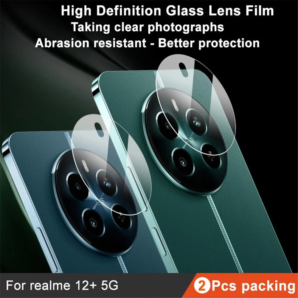 IMAK 2Pcs / Set For Realme 12 4G / 12+ 5G Phone Camera Lens Protector Tempered Glass Lens Cover Film - 2
