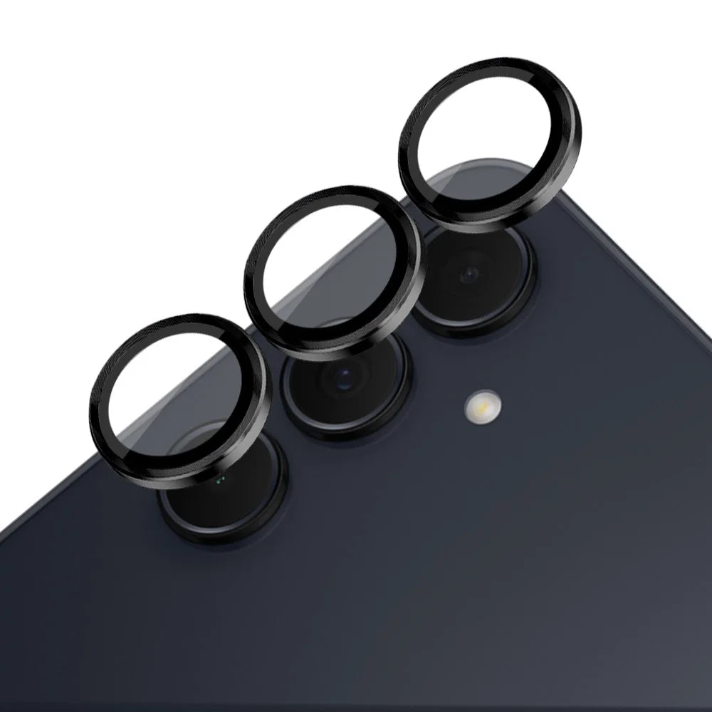 NORTHJO 1 Set For Samsung Galaxy A35 5G Camera Lens Film 9H Scratch-proof Rear Lens Protector with CD Vein Metal Ring - Black - 2