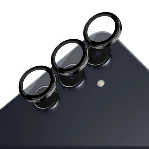 NORTHJO 1 Set For Samsung Galaxy A55 5G Camera Lens Film CD Vein Metal Ring + Tempered Glass Lens Film - Black - 2