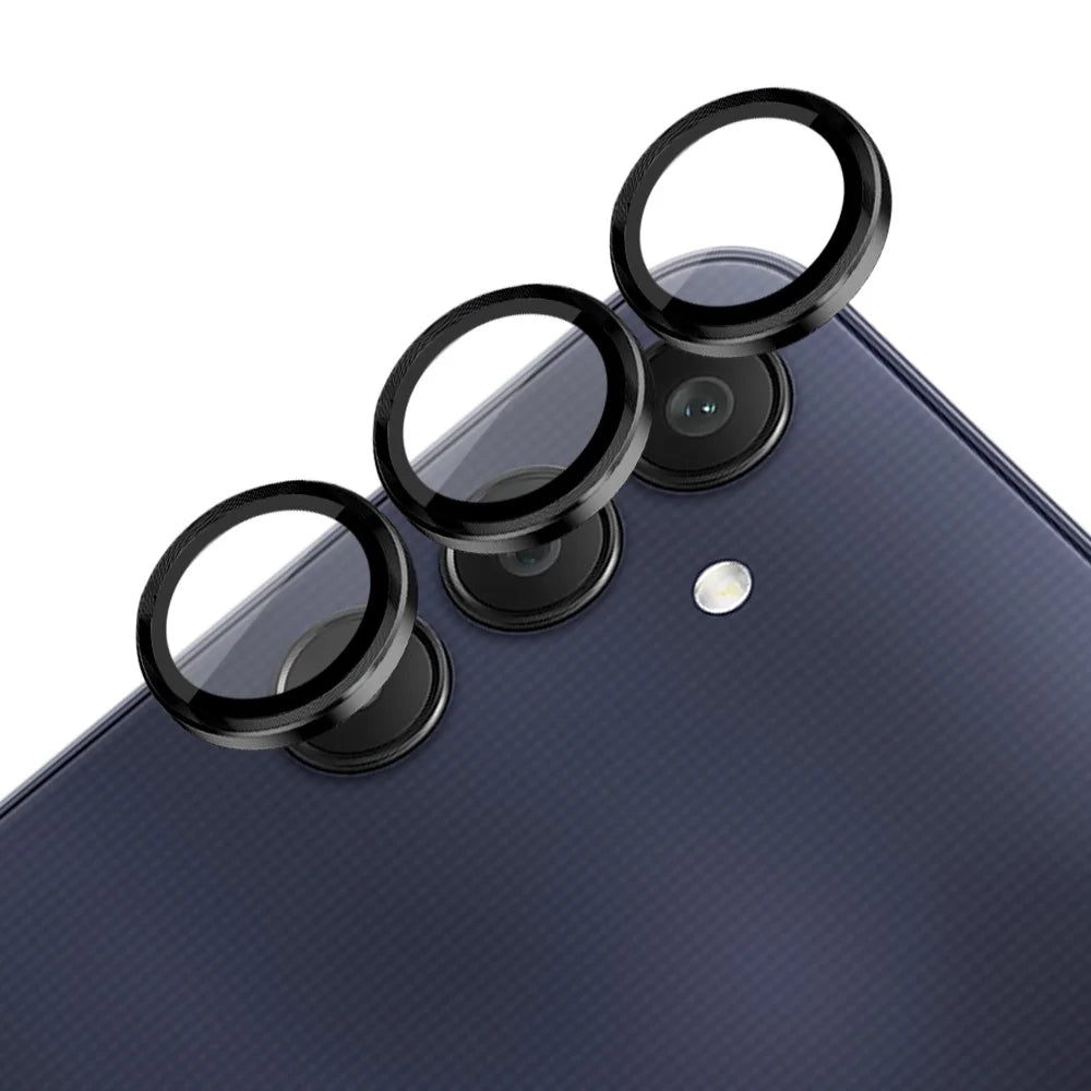 NORTHJO 1 Set For Samsung Galaxy A25 5G (Global) (161.0 x 76.5 x 8.3mm) 9H Camera Lens Film with CD Vein Metal Ring - Black - 3