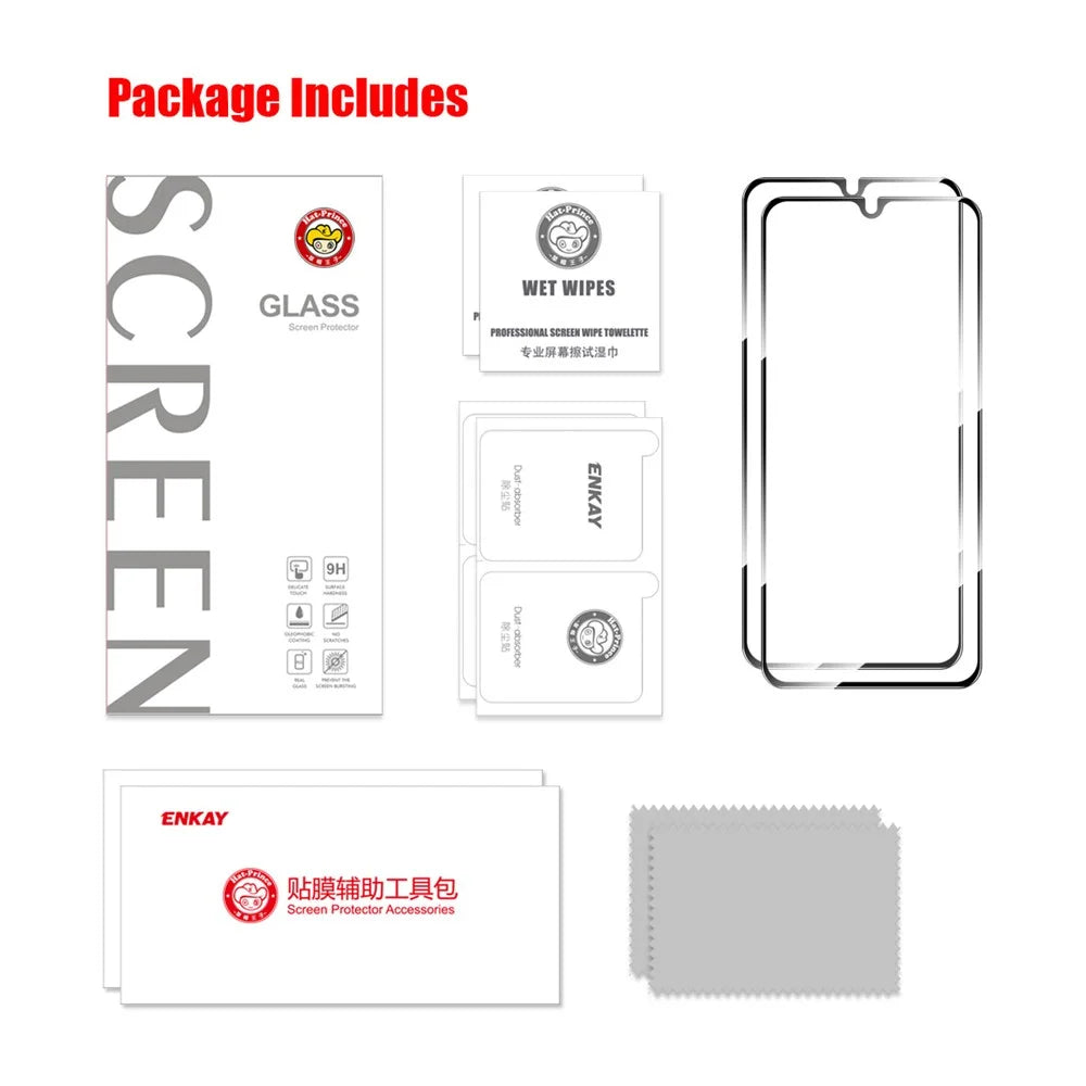 ENKAY HAT PRINCE 2Pcs for Realme Note 50 4G Screen Protector 9H Hardness 2.5D Silk Printing Film - 7