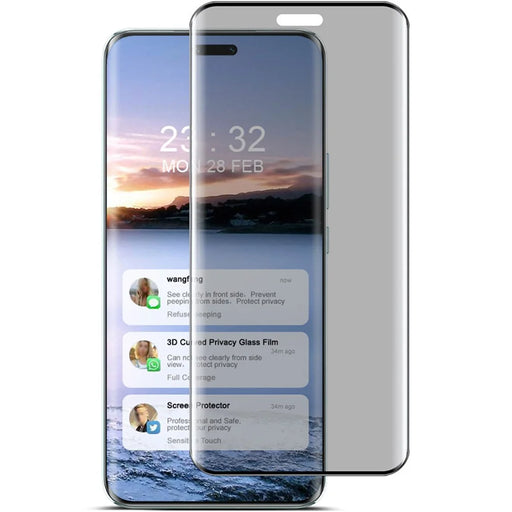 IMAK For Honor Magic6 RSR Porsche Design 5G Anti-Spy Privacy Screen Protector 3D Curved Tempered Glass Film - 1