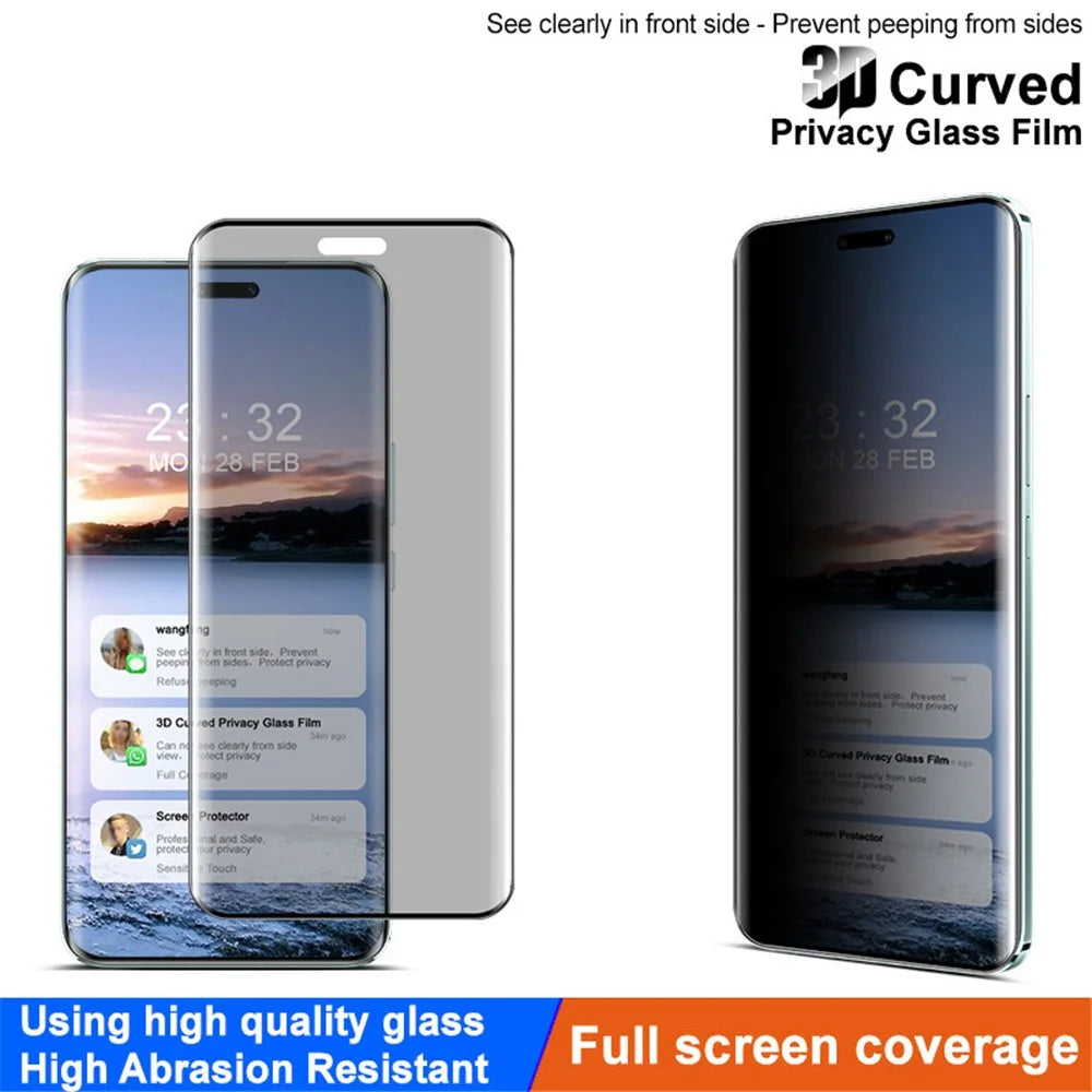 IMAK For Honor Magic6 RSR Porsche Design 5G Anti-Spy Privacy Screen Protector 3D Curved Tempered Glass Film - 3
