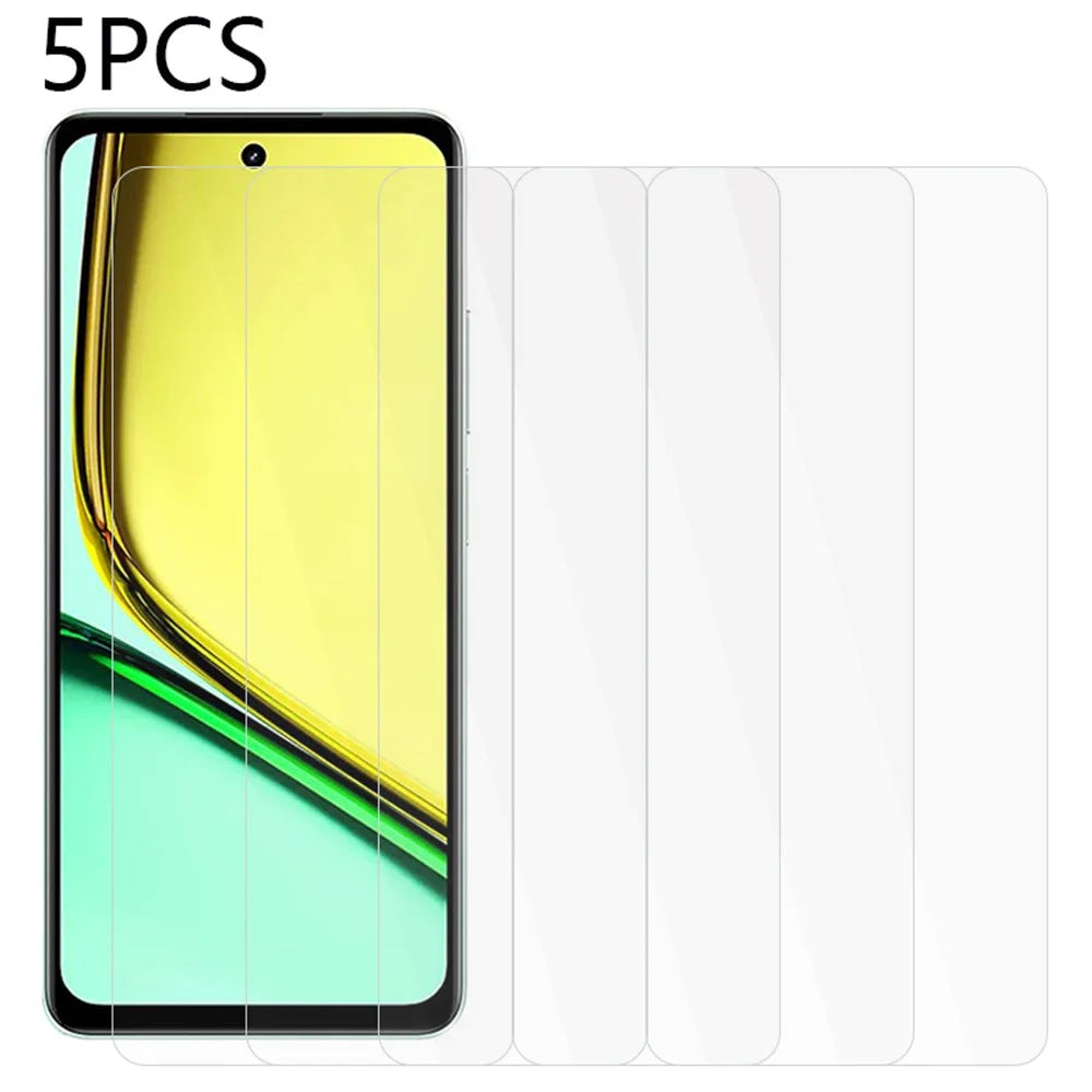 5PCS For Realme 12 Lite 4G Screen Protector 2.5D 0.3mm Slim-Fit Tempered Glass Film - 1
