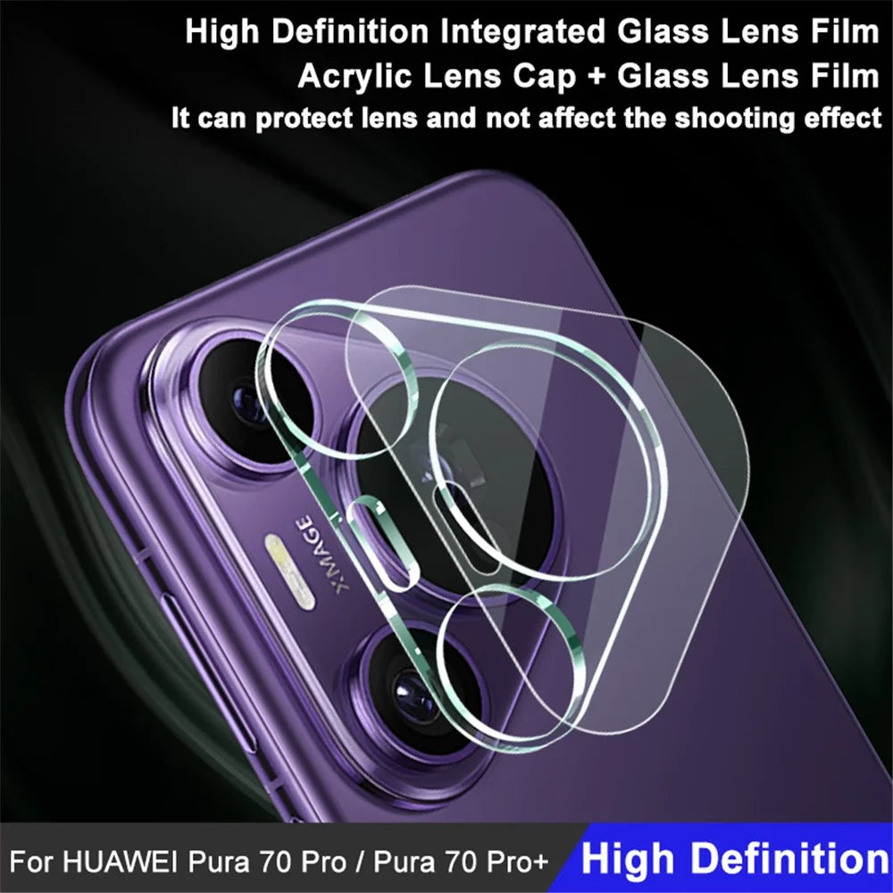 IMAK For Huawei Pura 70 Pro / 70 Pro+ Rear Lens Film + Acrylic Lens Cap HD Tempered Glass Camera Lens Protectors - 4
