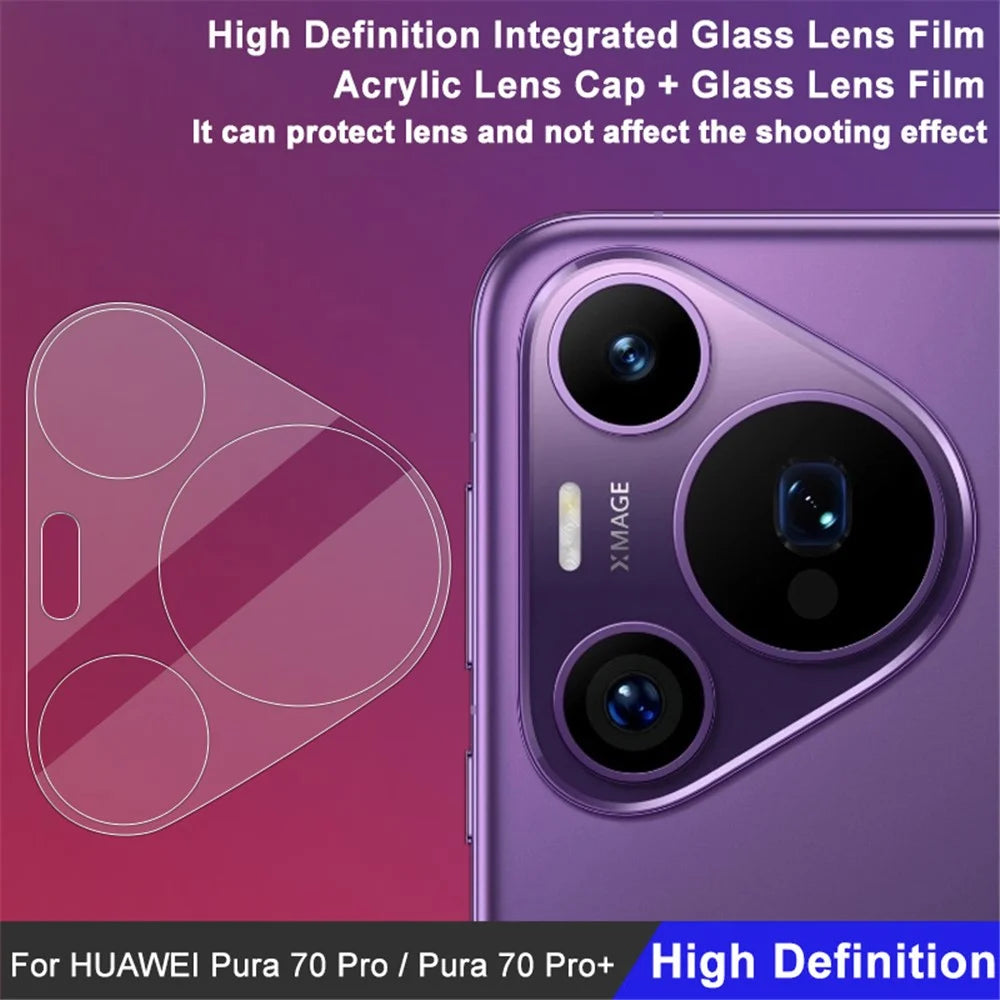 IMAK For Huawei Pura 70 Pro / 70 Pro+ Rear Lens Film + Acrylic Lens Cap HD Tempered Glass Camera Lens Protectors - 5