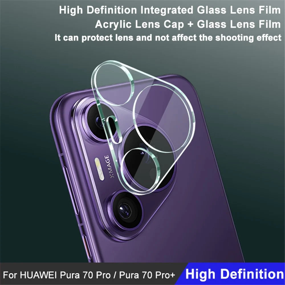 IMAK For Huawei Pura 70 Pro / 70 Pro+ Rear Lens Film + Acrylic Lens Cap HD Tempered Glass Camera Lens Protectors - 6
