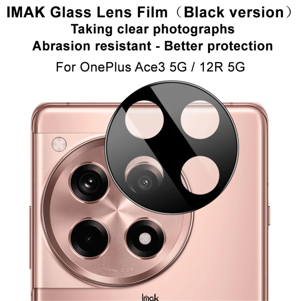 IMAK For OnePlus Ace 3 5G / 12R 5G Camera Lens Protector Tempered Glass Lens Film (Black Version) - 3