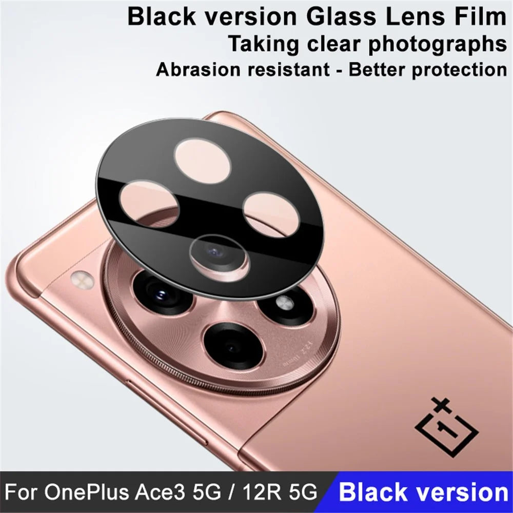 IMAK For OnePlus Ace 3 5G / 12R 5G Camera Lens Protector Tempered Glass Lens Film (Black Version) - 4