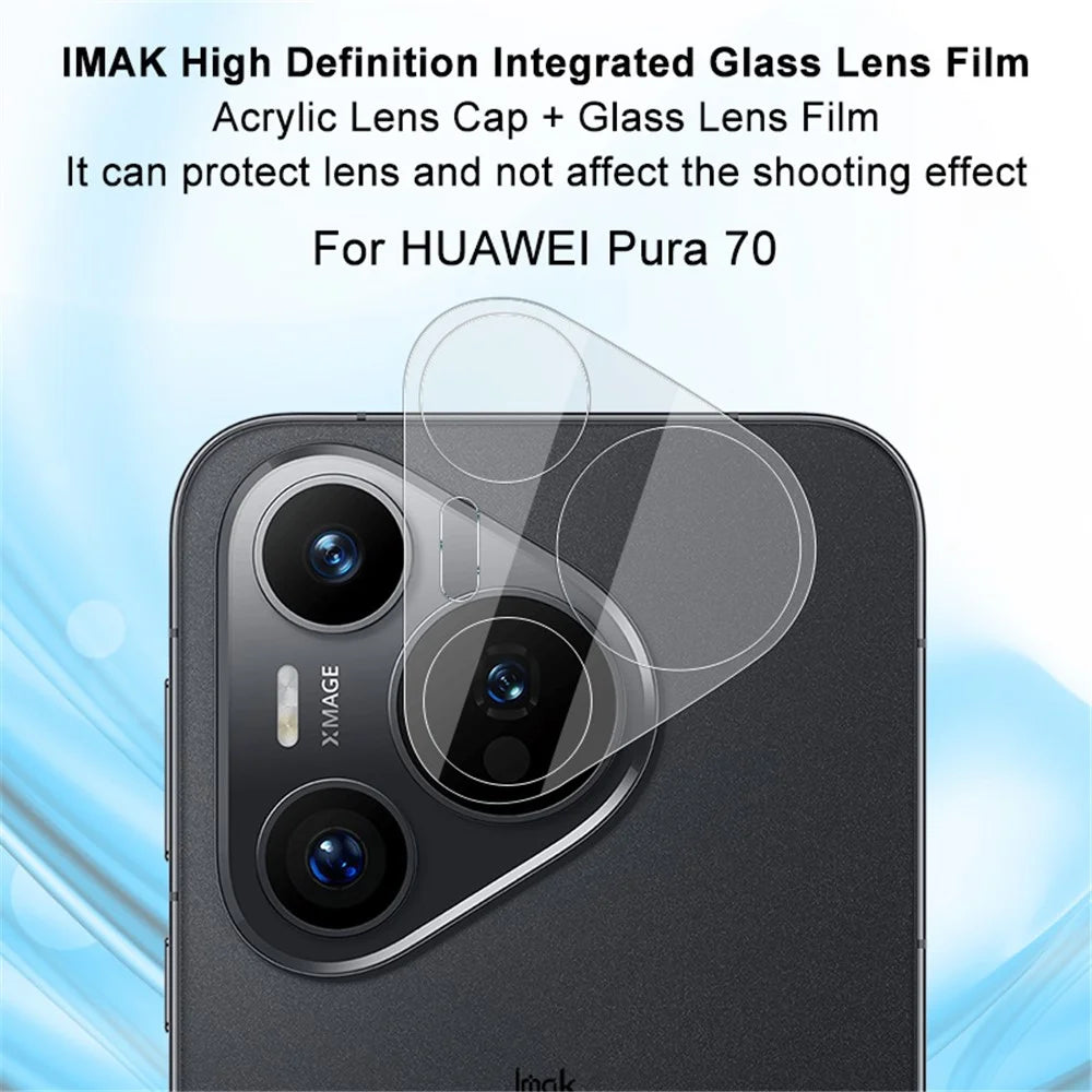 IMAK For Huawei Pura 70 Integrated Rear Camera Protector Tempered Glass + Acrylic Lens Cap - 2