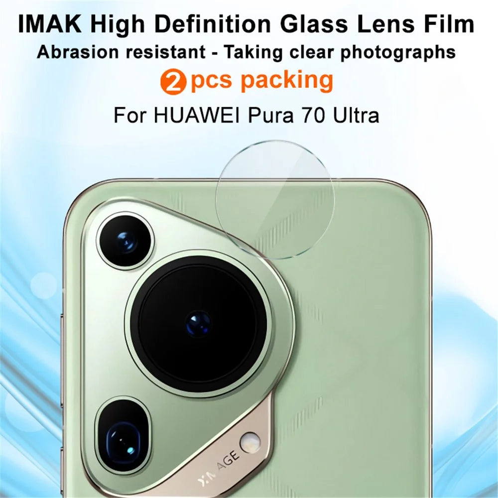 IMAK 2Pcs  /  Set for Huawei Pura 70 Ultra Tempered Glass Rear Lens Protector Clear Camera Lens Film - 2