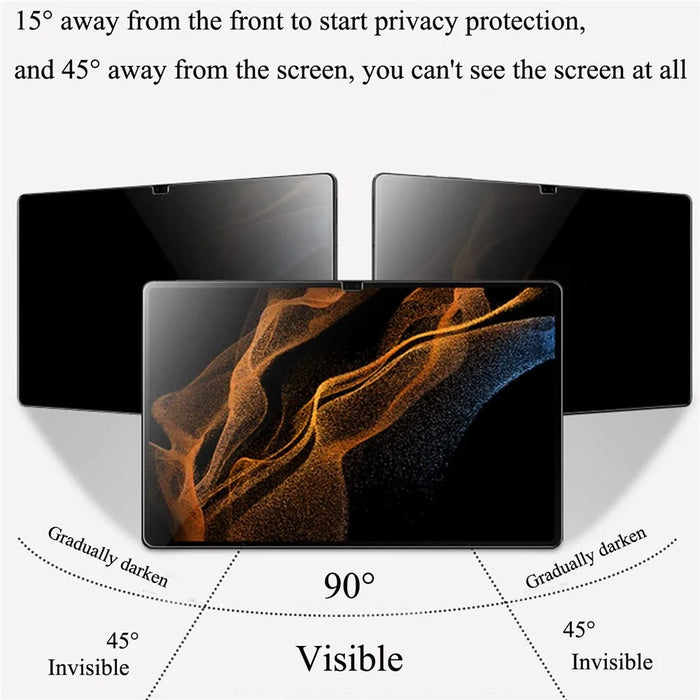 For Samsung Galaxy Tab A11+ / A9+ Screen Protector 0.3mm Arc Edge Full Covering Anti-Spy Tempered Glass Film - 5