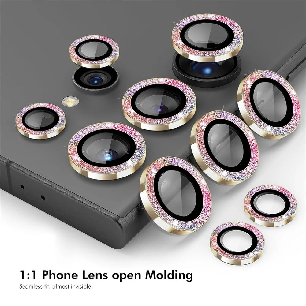 ENKAY HAT PRINCE For Samsung Galaxy S24 Ultra AR Clear Glitter Camera Lens Protector Metal Ring Rear Lens Guard - Purple - 4