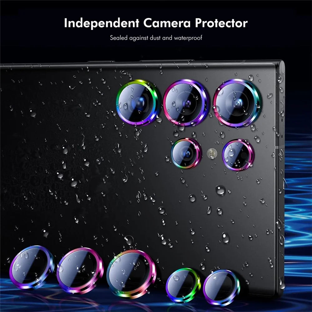 ENKAY HAT PRINCE For Samsung Galaxy S23 Ultra 1 Set Camera Lens Protector Metal Ring AR-Enhanced Lens Film - Purple - 5