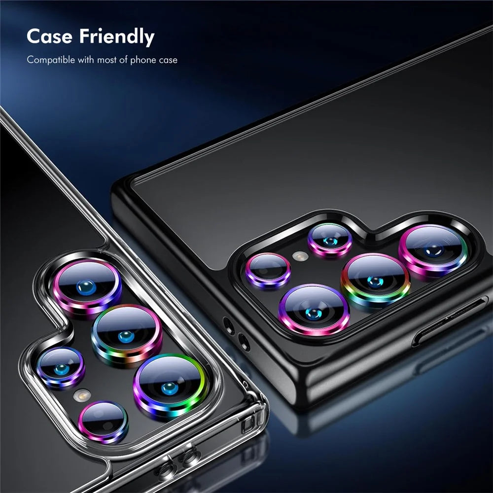 ENKAY HAT PRINCE For Samsung Galaxy S23 Ultra 1 Set Camera Lens Protector Metal Ring AR-Enhanced Lens Film - Purple - 6