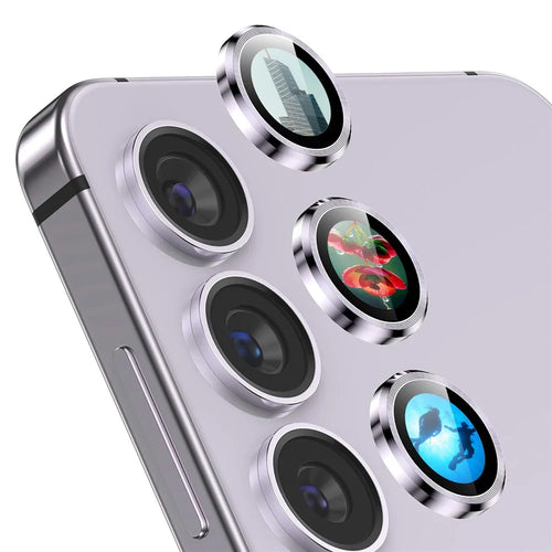 ENKAY HAT PRINCE For Samsung Galaxy S23 / S23+ Camera Lens Protector AR Clear Metal Ring Lens Film - Purple - 1