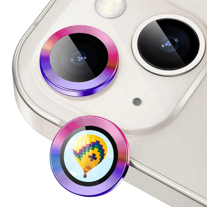 ENKAY HAT PRINCE For iPhone 13 / 13 mini AR-Enhanced Camera Lens Protector Metal Ring Rear Lens Cover - Colorful - 1