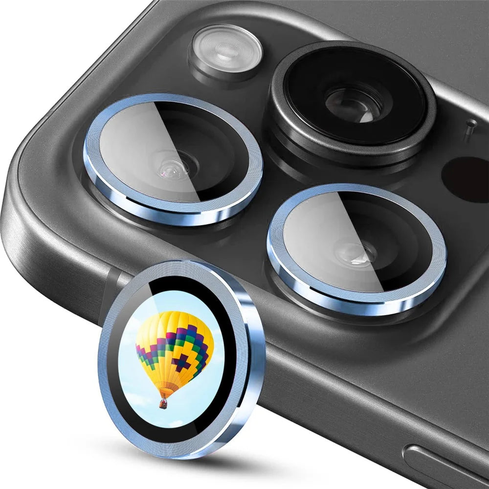 ENKAY HAT PRINCE For iPhone 14 Pro / 14 Pro Max 1 Set Camera Lens Protector Metal Ring HD Individual Lens Film - Blue - 1