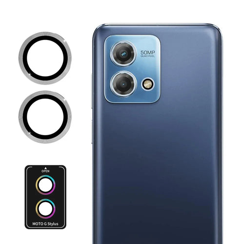 ENKAY HAT PRINCE For Motorola Moto G Stylus 5G (2023) Metal Ring Camera Lens Protector Lens Guard - Silver - 1