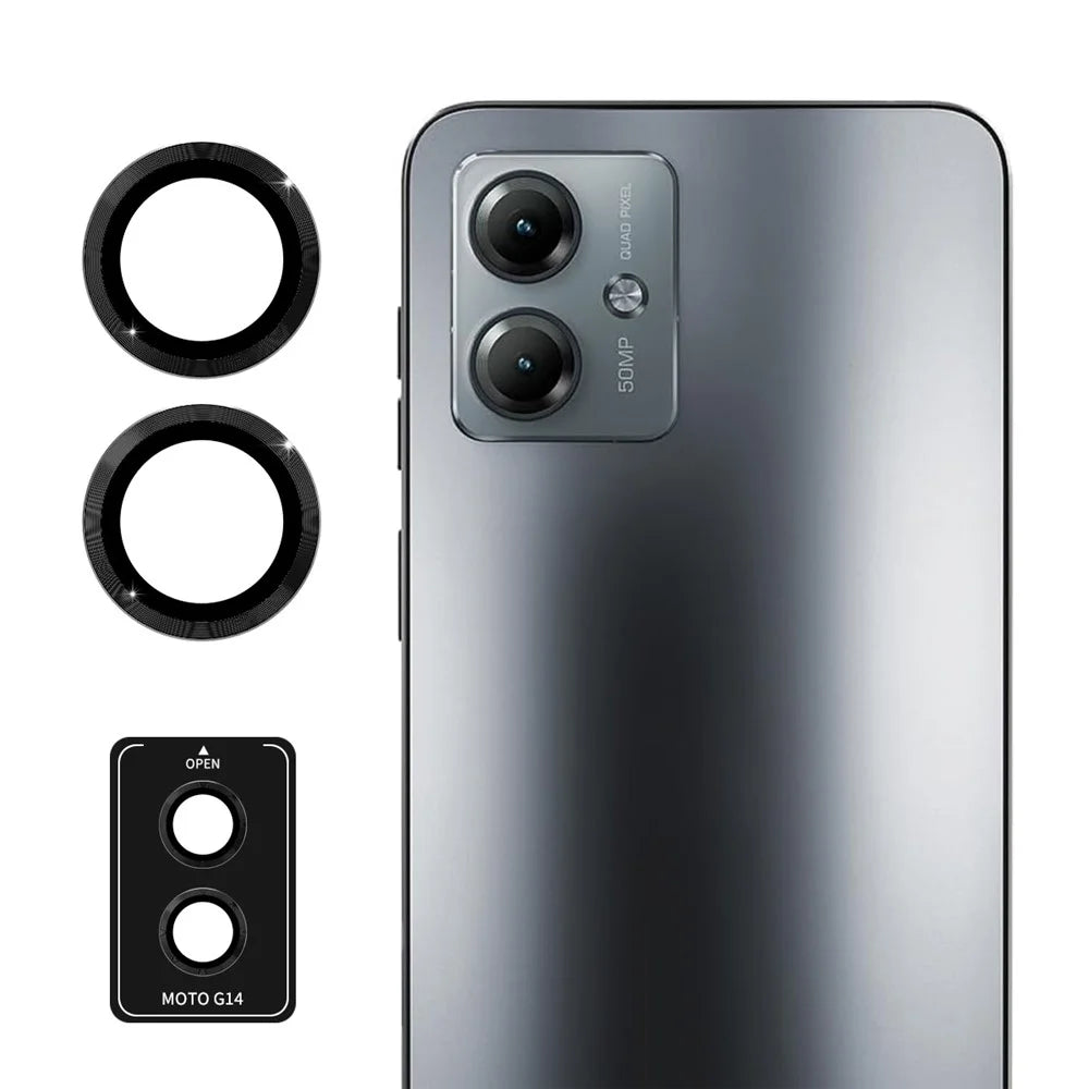 ENKAY HAT PRINCE For Motorola Moto G14 4G Metal Ring Camera Lens Protector Lens Guard - 1