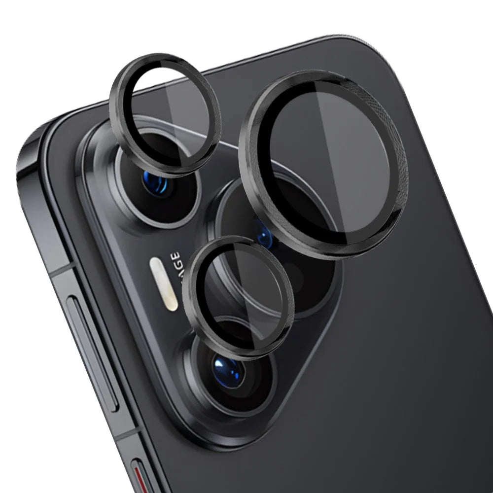 NORTHJO 1 Set For Huawei Pura 70 Camera Lens Protector Tempered Glass+Metal Ring Lens Guard - Black - 1