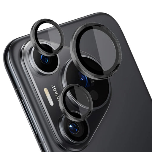 NORTHJO 1 Set For Huawei Pura 70 Pro / 70 Pro+ Camera Lens Flim+Tempered Glass+Metal Ring Lens Protector - Black - 1