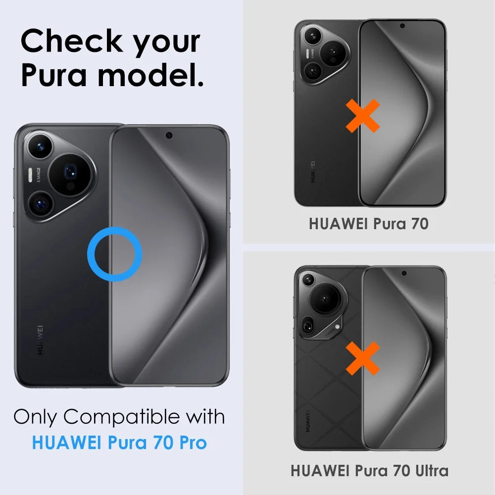NORTHJO 1 Set For Huawei Pura 70 Pro / 70 Pro+ Camera Lens Flim+Tempered Glass+Metal Ring Lens Protector - Black - 5