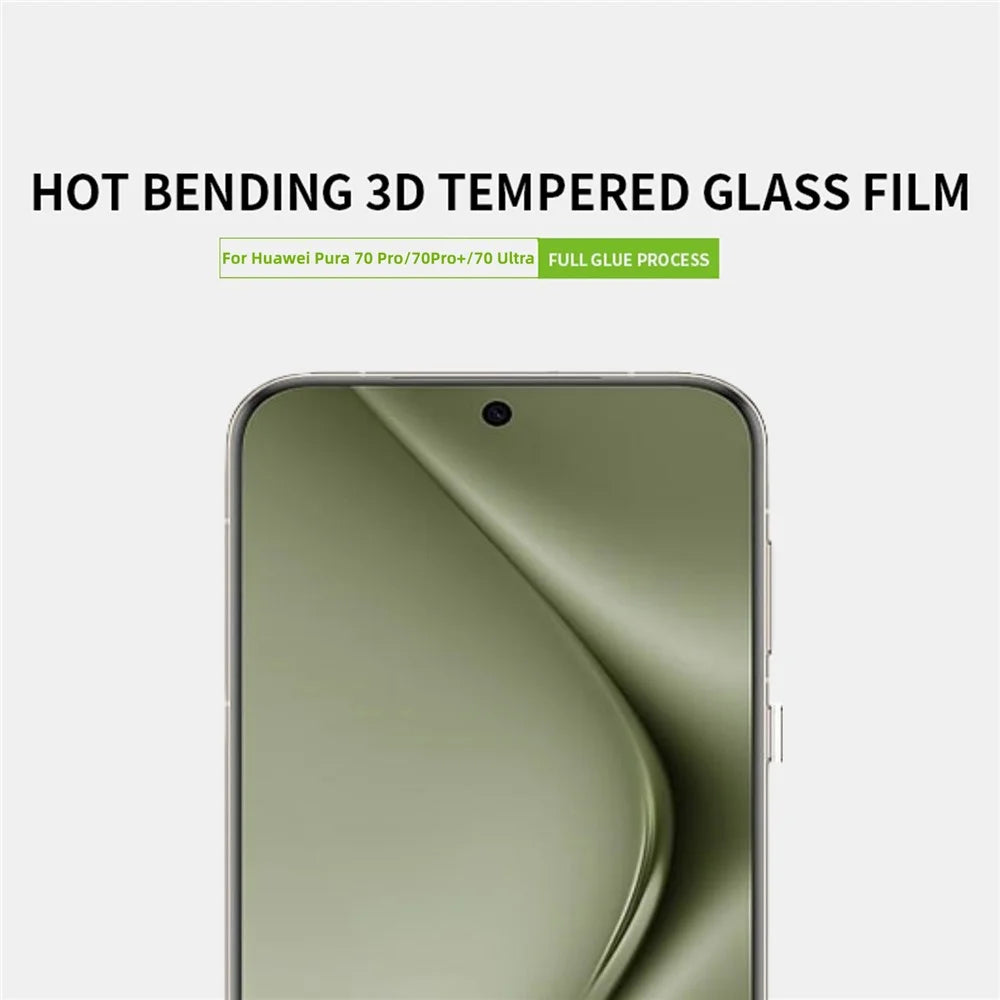 PINWUYO For Huawei Pura 70 Pro / Pura 70 Pro+ / Pura 70 Ultra Screen Protector 3D Hot Bending Tempered Glass Film - 3