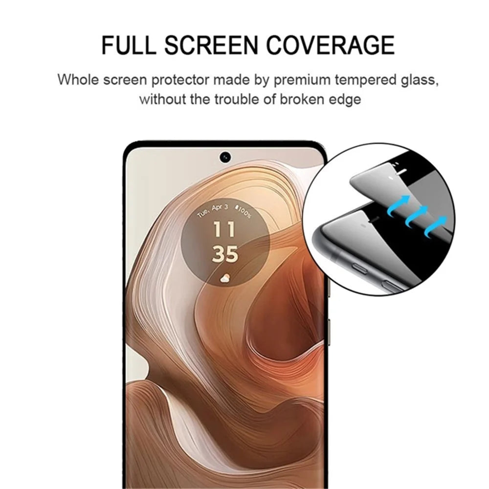 For Motorola Edge 50 Ultra 5G / Moto X50 Ultra 5G Full Coverage Screen Protector 3D Curved Edge Tempered Glass Film Side Glue - 3