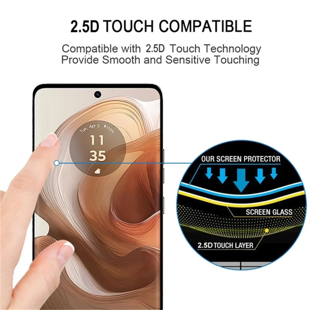 For Motorola Edge 50 Ultra 5G / Moto X50 Ultra 5G Full Coverage Screen Protector 3D Curved Edge Tempered Glass Film Side Glue - 5