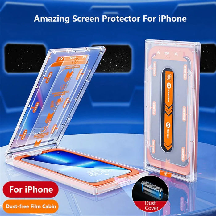 For iPhone 15 Pro Max Tempered Glass Screen Protector HD Clear Film with Installation Tool - 5