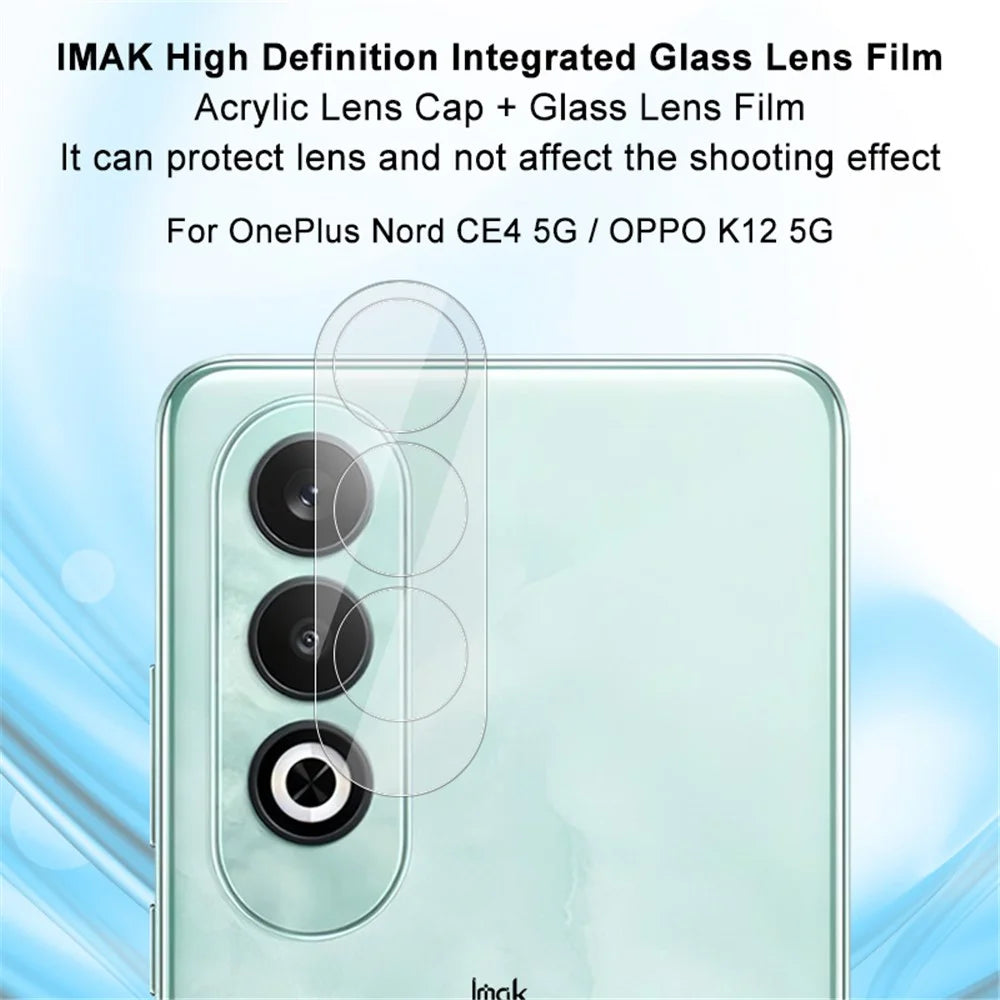 IMAK For OnePlus Nord CE4 5G / Oppo K12 Tempered Glass Camera Lens Protector + Acrylic Lens Cap - 2