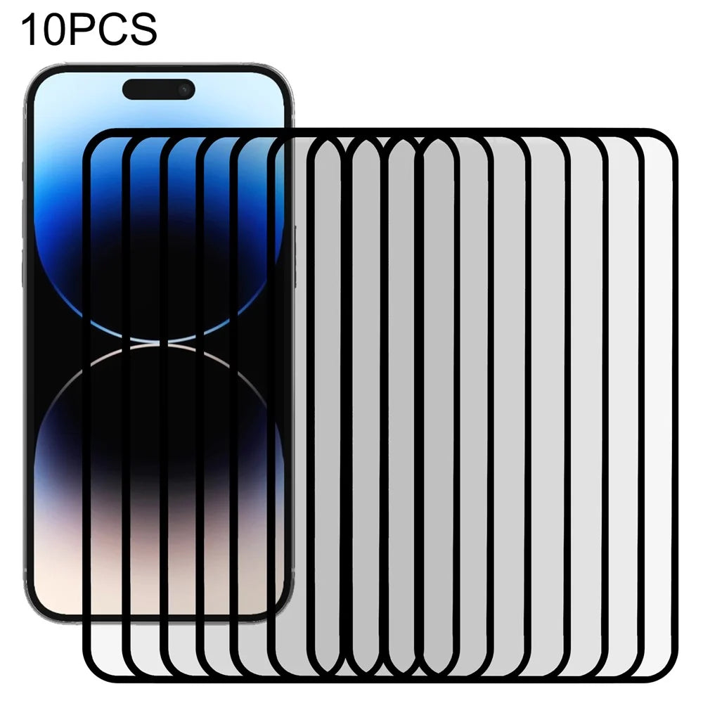 10PCS For iPhone 14 Pro Max / 15 Plus Clear Screen Protector Black Edge PET Screen Cover - 1