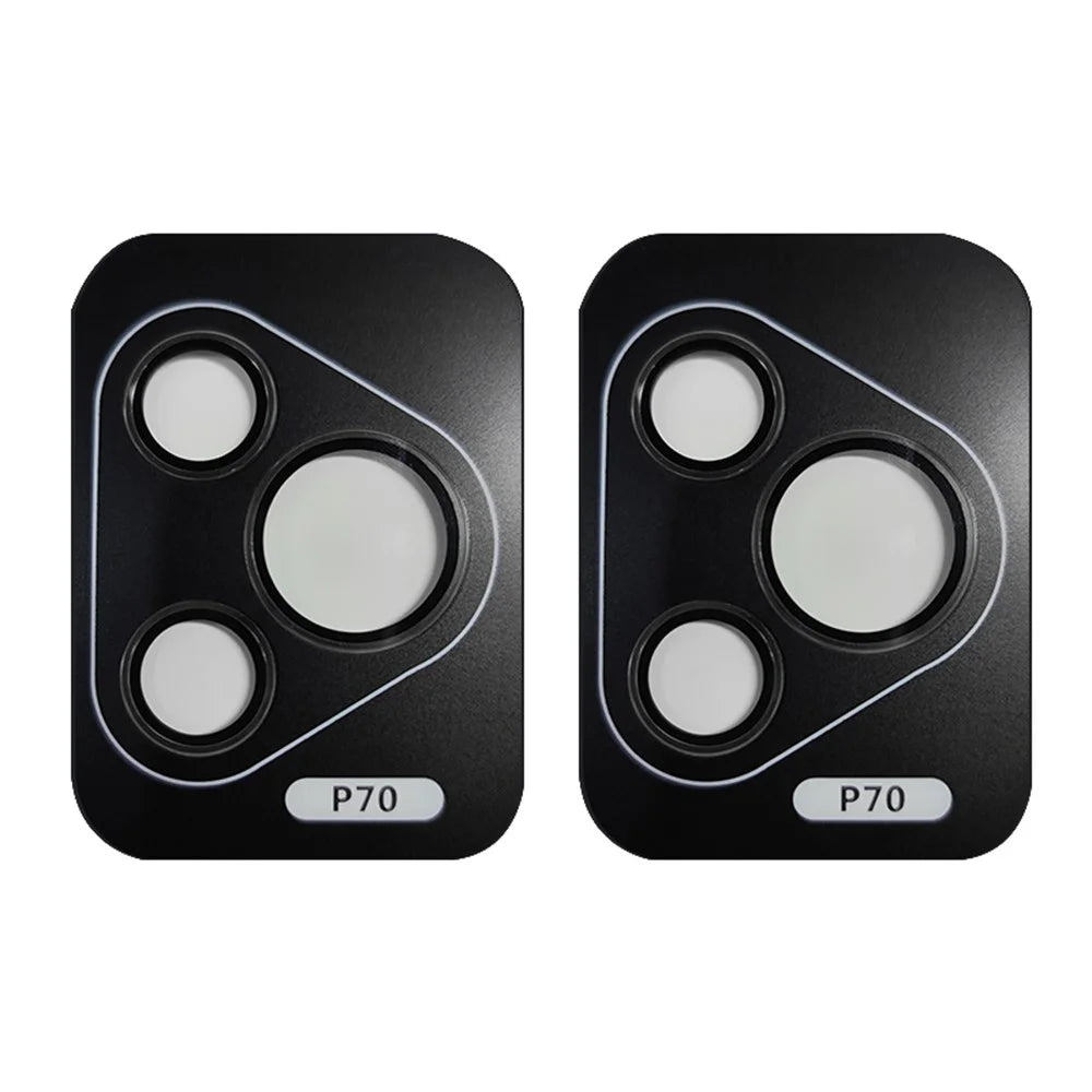 RURIHAI 2 Set For Huawei Pura 70 Camera Lens Film Metal Ring AR HD Glass Lens Protector - Black - 2