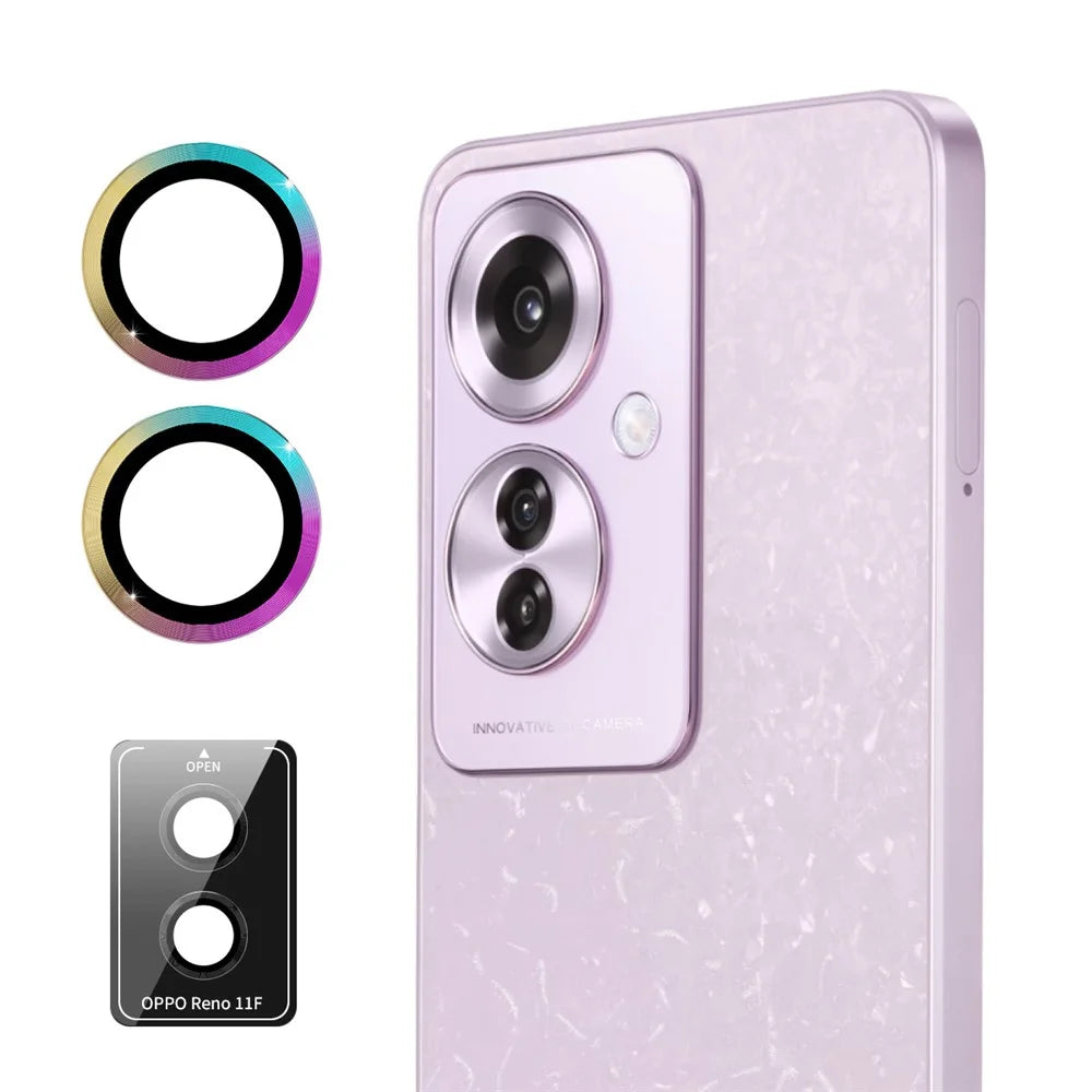 ENKAY HAT PRINCE For Oppo Reno11 F 5G Camera Lens Protector 1 Set Metal Individual Ring Lens Film - Colorful - 1