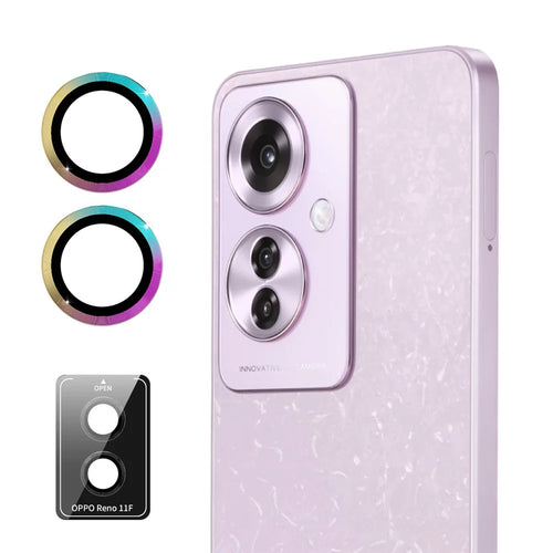 ENKAY HAT PRINCE For Oppo Reno11 F 5G Camera Lens Protector 1 Set Metal Individual Ring Lens Film - Colorful - 1