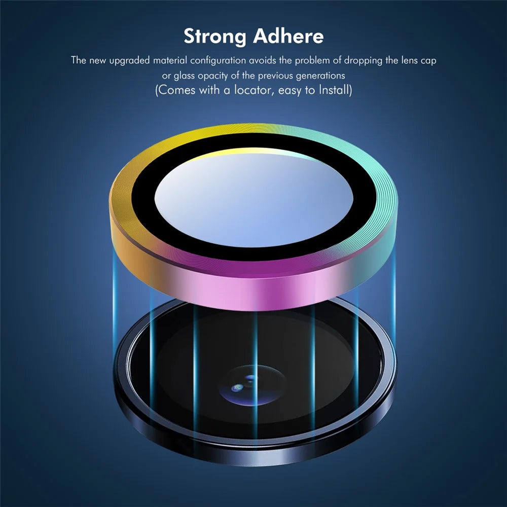 ENKAY HAT PRINCE For Oppo A78 4G 1 Set Camera Lens Protector 9H Anti-explosion Rear Lens Film with Metal Ring - Multi-color - 4