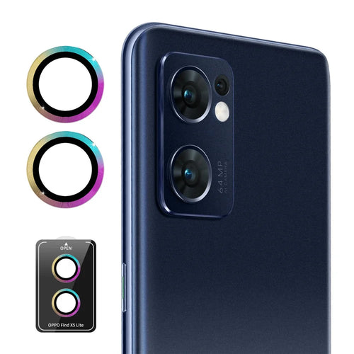 ENKAY HAT PRINCE For Oppo Find X5 Lite Camera Lens Protector 1 Set Lens High Alumina Silicon Glass Film - Colorful - 1