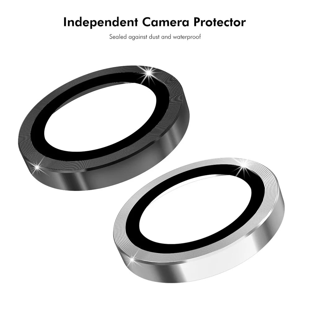 ENKAY HAT PRINCE For vivo Y35 5G 1 Set Camera Lens Protector Tempered Glass Rear Lens Film with Metal Ring - Black - 5