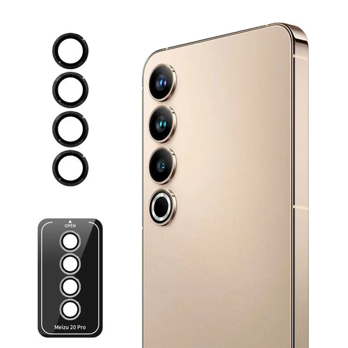 ENKAY HAT PRINCE For Meizu 20 Pro Camera Lens Film Set High Alumina Silicon Glass Lens Protector - Black - 1