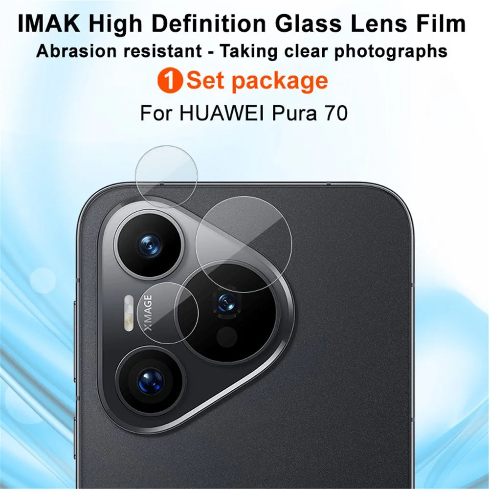 IMAK 1 Set Camera Lens Protector for Huawei Pura 70 Anti-Scratch Tempered Glass Lens Film - 3