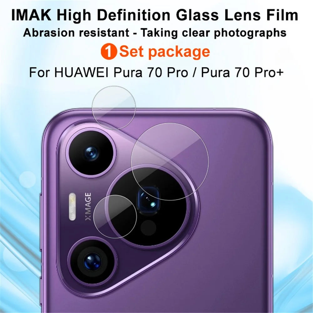 IMAK 1 Set Camera Lens Film for Huawei Pura 70 Pro / Pura 70 Pro+ Tempered Glass HD Camera Lens Protector - 3